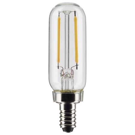 Satco 2.8-Watt T6 LED - Clear - Candelabra Base - 2700K - 200 Lumens - 120 Volts, 2PK S21858